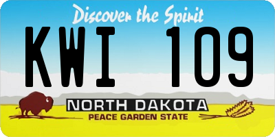 ND license plate KWI109