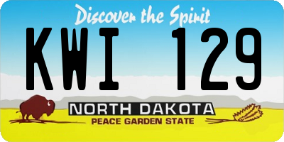ND license plate KWI129