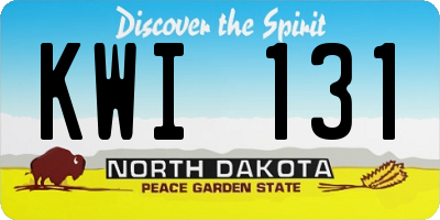 ND license plate KWI131