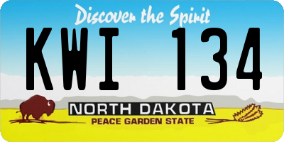 ND license plate KWI134