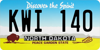 ND license plate KWI140