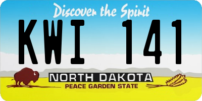 ND license plate KWI141