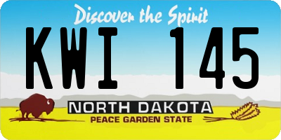 ND license plate KWI145