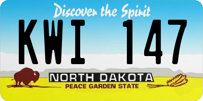ND license plate KWI147