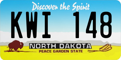 ND license plate KWI148