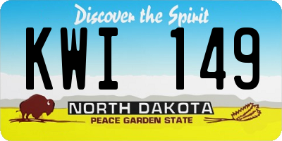 ND license plate KWI149