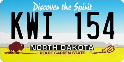 ND license plate KWI154