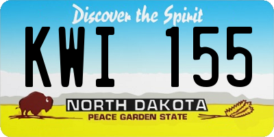 ND license plate KWI155