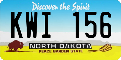 ND license plate KWI156