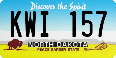 ND license plate KWI157