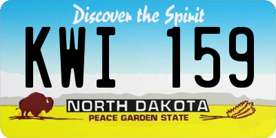 ND license plate KWI159