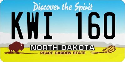 ND license plate KWI160