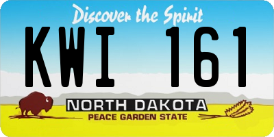 ND license plate KWI161