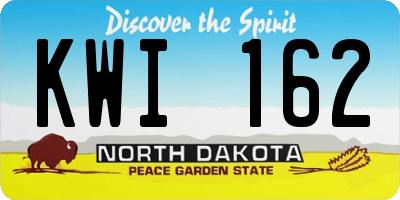 ND license plate KWI162