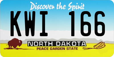 ND license plate KWI166