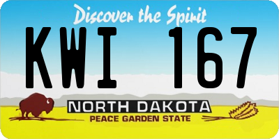 ND license plate KWI167