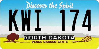 ND license plate KWI174