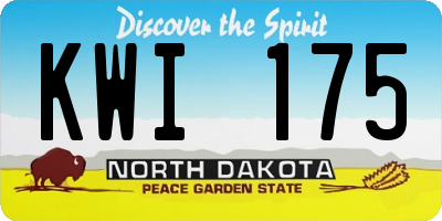 ND license plate KWI175