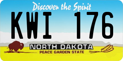 ND license plate KWI176