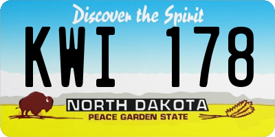 ND license plate KWI178