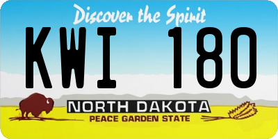 ND license plate KWI180