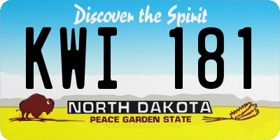 ND license plate KWI181