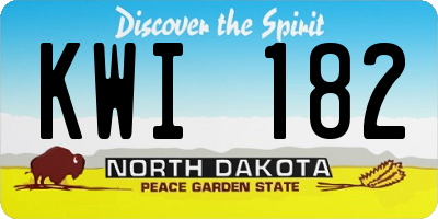ND license plate KWI182