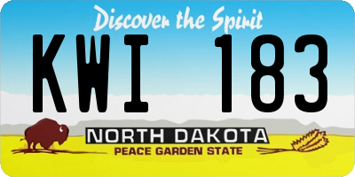 ND license plate KWI183