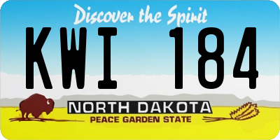 ND license plate KWI184