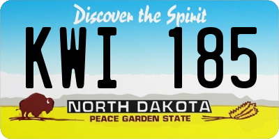 ND license plate KWI185