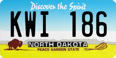 ND license plate KWI186