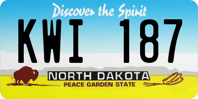 ND license plate KWI187