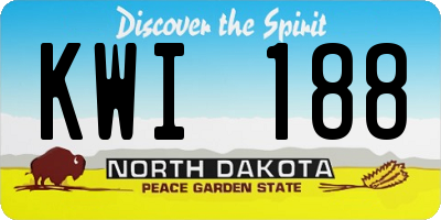 ND license plate KWI188