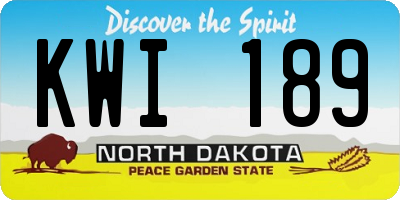 ND license plate KWI189