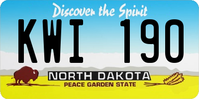 ND license plate KWI190