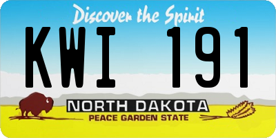ND license plate KWI191