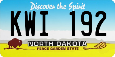 ND license plate KWI192