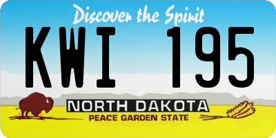ND license plate KWI195