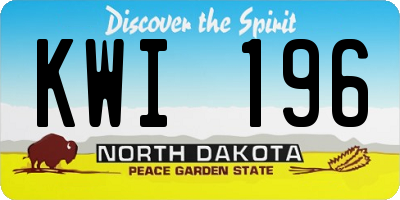 ND license plate KWI196