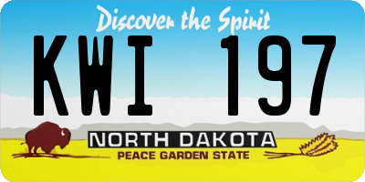 ND license plate KWI197