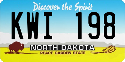 ND license plate KWI198