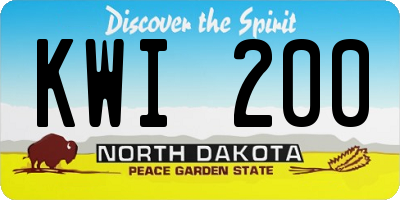 ND license plate KWI200