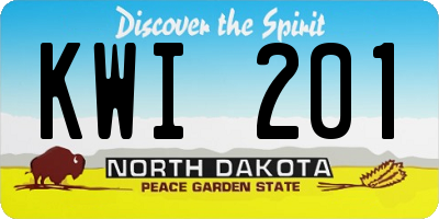 ND license plate KWI201
