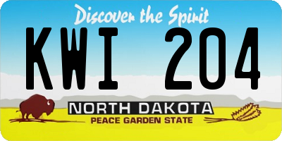 ND license plate KWI204