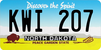 ND license plate KWI207