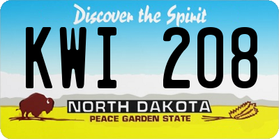 ND license plate KWI208