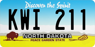 ND license plate KWI211