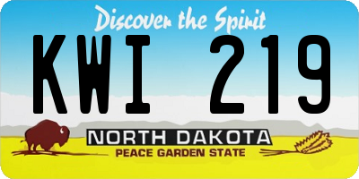 ND license plate KWI219