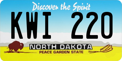 ND license plate KWI220