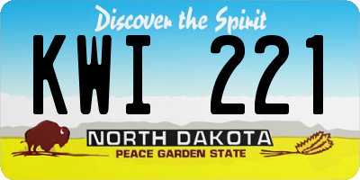 ND license plate KWI221